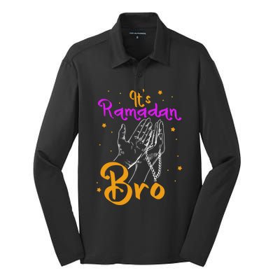 Its Ramadan Bro Mubarak Kareem Muslim Eid Funny Gift Silk Touch Performance Long Sleeve Polo