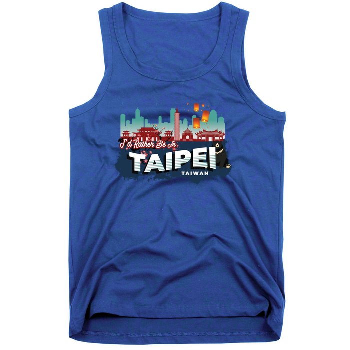 Id Rather Be In Taipei Taiwan Vintage Souvenir Gift Tank Top