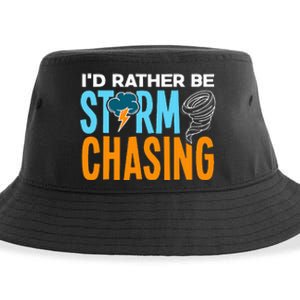 ID Rather Be Storm Chasing Chaser Tornado Hunter Gift Sustainable Bucket Hat