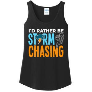 ID Rather Be Storm Chasing Chaser Tornado Hunter Gift Ladies Essential Tank