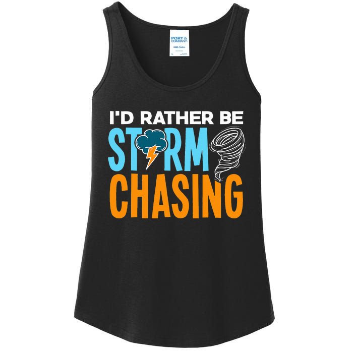 ID Rather Be Storm Chasing Chaser Tornado Hunter Gift Ladies Essential Tank