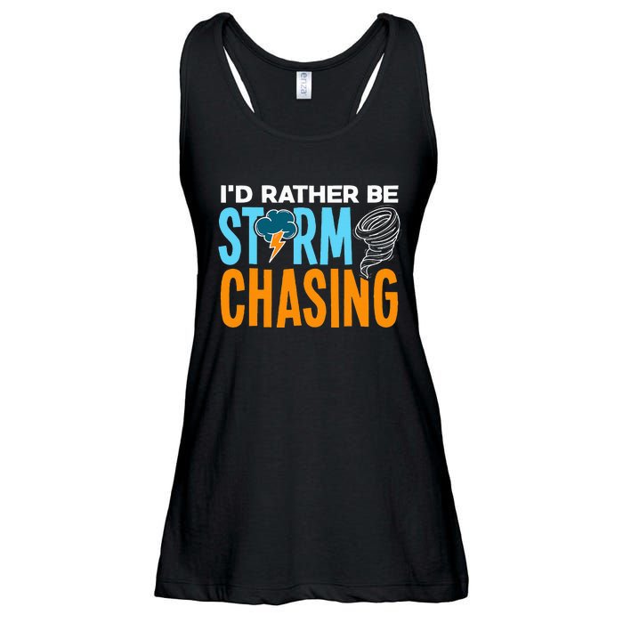 ID Rather Be Storm Chasing Chaser Tornado Hunter Gift Ladies Essential Flowy Tank