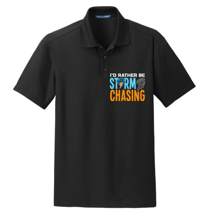 ID Rather Be Storm Chasing Chaser Tornado Hunter Gift Dry Zone Grid Polo