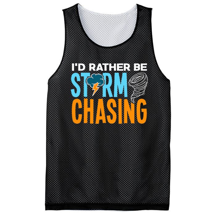 ID Rather Be Storm Chasing Chaser Tornado Hunter Gift Mesh Reversible Basketball Jersey Tank