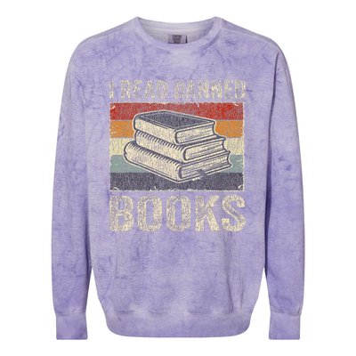 I Read Banned Books Week Librarian Freedom Reader Nerd Colorblast Crewneck Sweatshirt