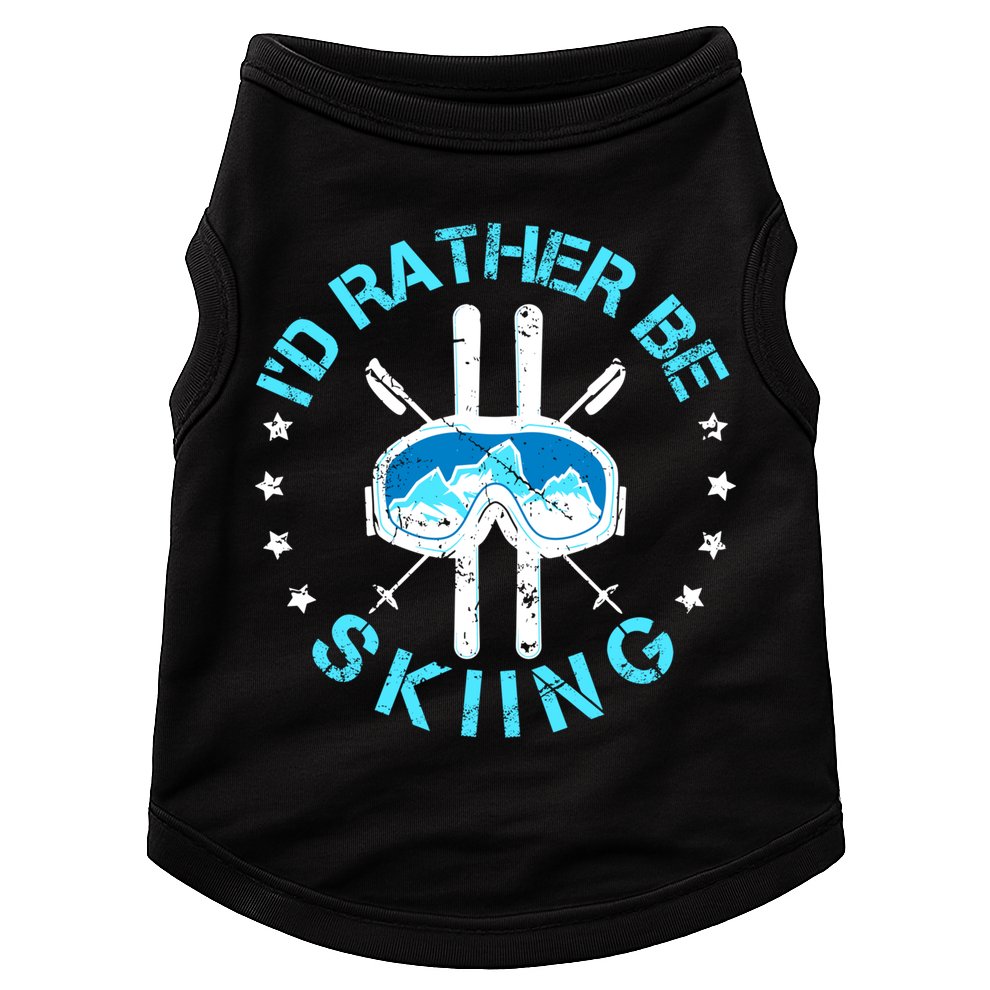 Id Rather Be Skiing Funny Ski Skier Slopes Gift Doggie Tank