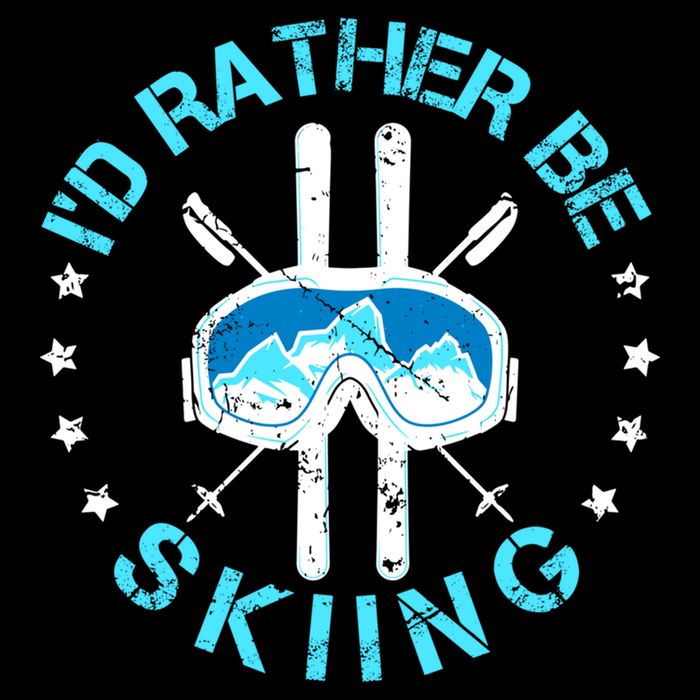 Id Rather Be Skiing Funny Ski Skier Slopes Gift Flexfit Unipanel Trucker Cap