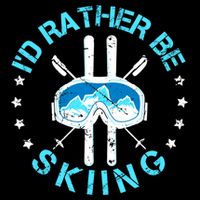 Id Rather Be Skiing Funny Ski Skier Slopes Gift Cooling Performance Crew T-Shirt