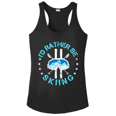 Id Rather Be Skiing Funny Ski Skier Slopes Gift Ladies PosiCharge Competitor Racerback Tank