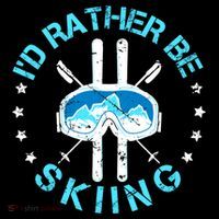 Id Rather Be Skiing Funny Ski Skier Slopes Gift Cooling Performance Long Sleeve Crew