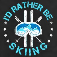 Id Rather Be Skiing Funny Ski Skier Slopes Gift Golf Towel