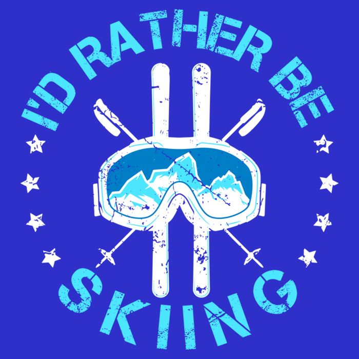 Id Rather Be Skiing Funny Ski Skier Slopes Gift Magnet