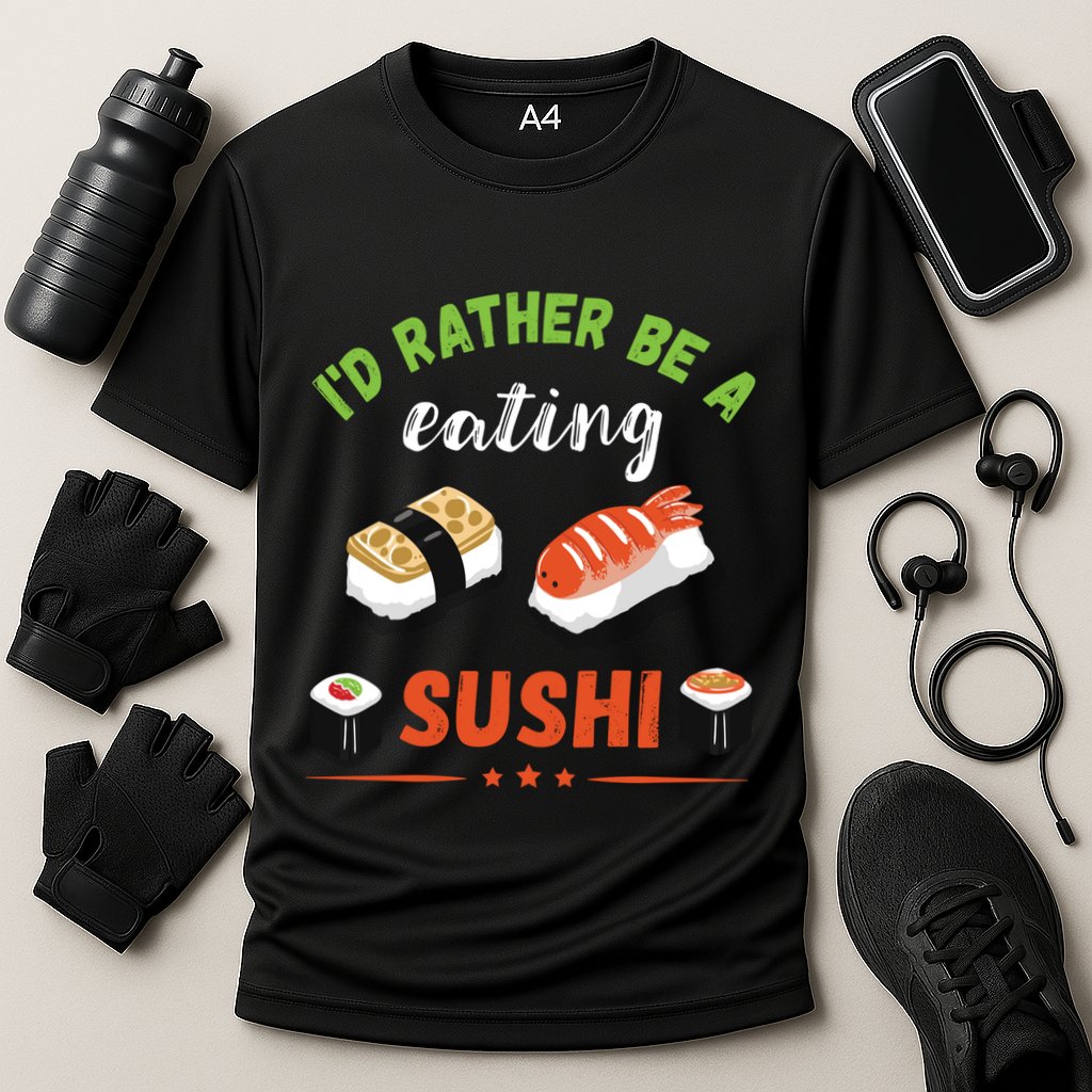 Id Rather Be Eating Japanese Foodie Asian Sushi Lover Gift Cooling Performance Crew T-Shirt
