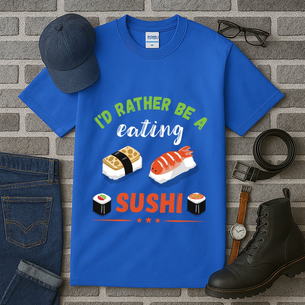 Id Rather Be Eating Japanese Foodie Asian Sushi Lover Gift Tall T-Shirt