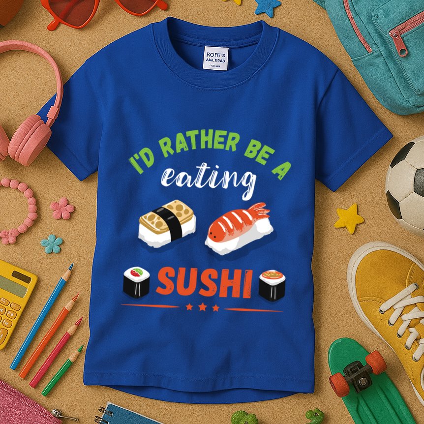 Id Rather Be Eating Japanese Foodie Asian Sushi Lover Gift Kids T-Shirt