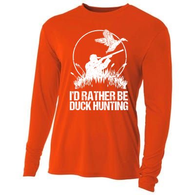 Id Rather Be Duck Hunting Funny Goose Hunter Gift Cooling Performance Long Sleeve Crew