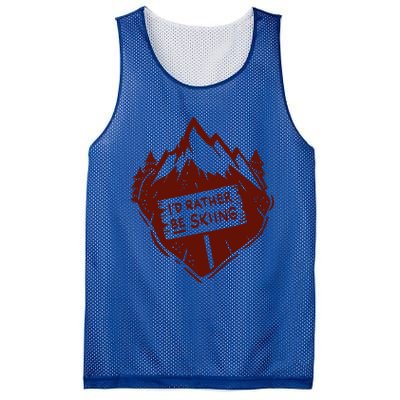 Id Rather Be Skiing Quote Snow Ski Mountains Skier Gift Mesh Reversible Basketball Jersey Tank