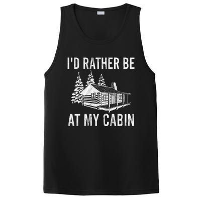 I'd Rather Be At My Cabin Mountain Vacation Camping PosiCharge Competitor Tank