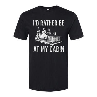 I'd Rather Be At My Cabin Mountain Vacation Camping Softstyle CVC T-Shirt