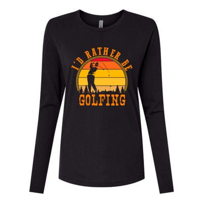 Id Rather Be Golfing Vintage Retro Style Golf Lovers Cute Gift Womens Cotton Relaxed Long Sleeve T-Shirt