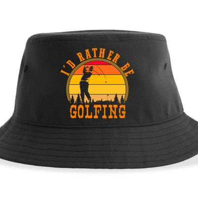 Id Rather Be Golfing Vintage Retro Style Golf Lovers Cute Gift Sustainable Bucket Hat