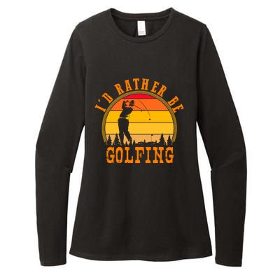 Id Rather Be Golfing Vintage Retro Style Golf Lovers Cute Gift Womens CVC Long Sleeve Shirt