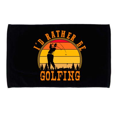 Id Rather Be Golfing Vintage Retro Style Golf Lovers Cute Gift Microfiber Hand Towel