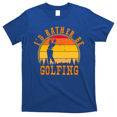 Id Rather Be Golfing Vintage Retro Style Golf Lovers Cute Gift T-Shirt