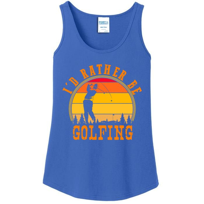 Id Rather Be Golfing Vintage Retro Style Golf Lovers Cute Gift Ladies Essential Tank