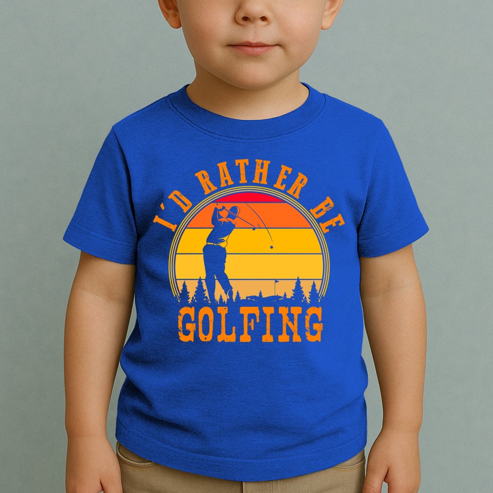 Id Rather Be Golfing Vintage Retro Style Golf Lovers Cute Gift Toddler T-Shirt