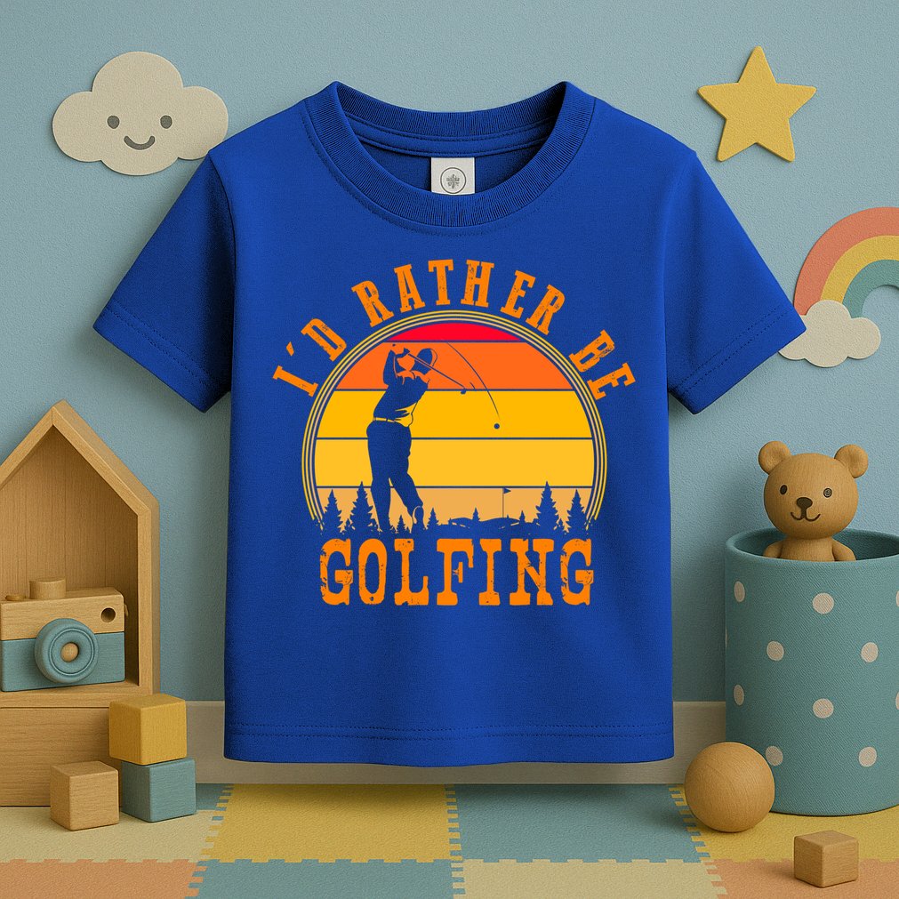 Id Rather Be Golfing Vintage Retro Style Golf Lovers Cute Gift Toddler T-Shirt