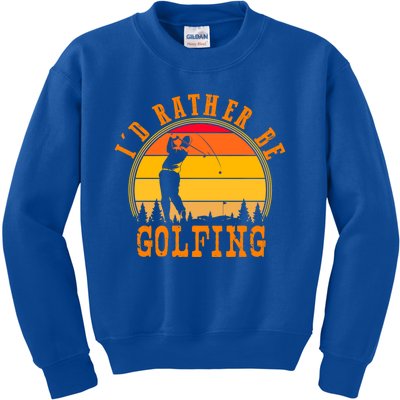 Id Rather Be Golfing Vintage Retro Style Golf Lovers Cute Gift Kids Sweatshirt