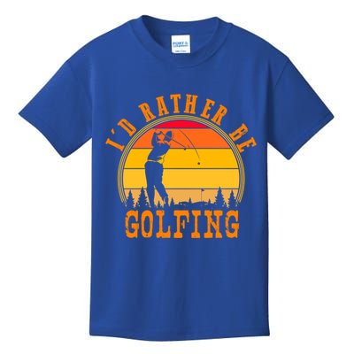 Id Rather Be Golfing Vintage Retro Style Golf Lovers Cute Gift Kids T-Shirt