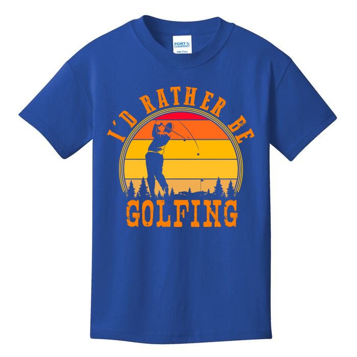 Id Rather Be Golfing Vintage Retro Style Golf Lovers Cute Gift Kids T-Shirt