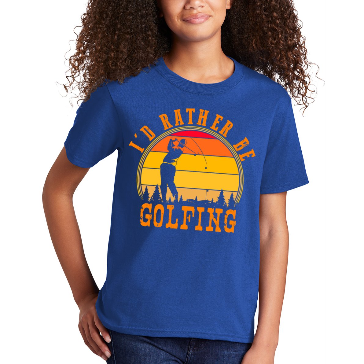 Id Rather Be Golfing Vintage Retro Style Golf Lovers Cute Gift Kids T-Shirt