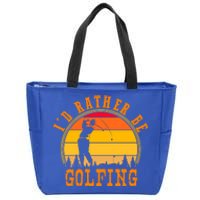 Id Rather Be Golfing Vintage Retro Style Golf Lovers Cute Gift Zip Tote Bag