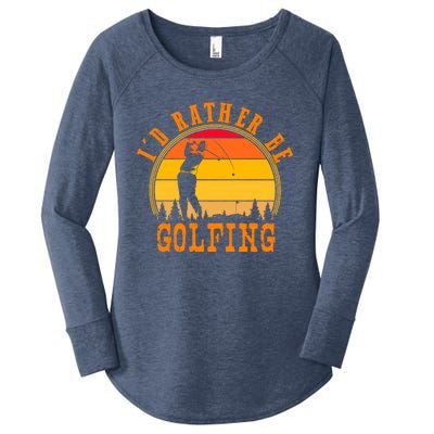 Id Rather Be Golfing Vintage Retro Style Golf Lovers Cute Gift Women's Perfect Tri Tunic Long Sleeve Shirt