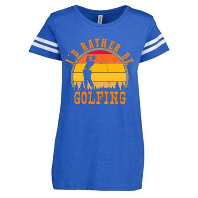 Id Rather Be Golfing Vintage Retro Style Golf Lovers Cute Gift Enza Ladies Jersey Football T-Shirt