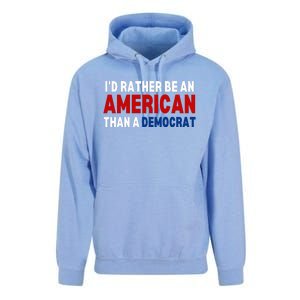 Id Rather Be An American Than A Democrat Trump 2024 Unisex Surf Hoodie