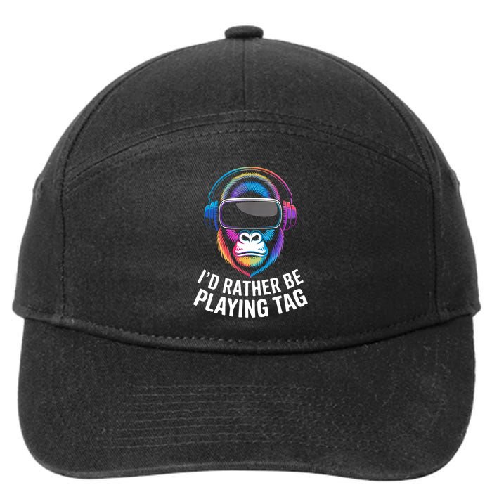 I'd Rather Be Playing Tag VR Gaming Design  7-Panel Snapback Hat