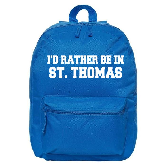 ID Rather Be In Saint St Thomas Caribbean Vacation Travel Cute Gift 16 in Basic Backpack