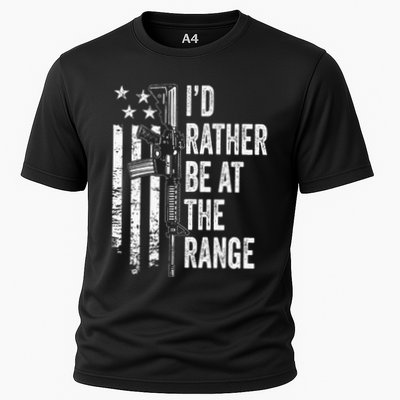 ID Rather Be At The Gun Range Usa Flag Funny Guns Joke Performance Shirt