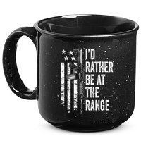ID Rather Be At The Gun Range Usa Flag Funny Guns Joke 15oz Campfire Ceramic Mug