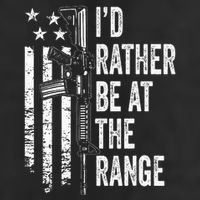 ID Rather Be At The Gun Range Usa Flag Funny Guns Joke 15oz Campfire Ceramic Mug