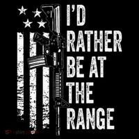 ID Rather Be At The Gun Range Usa Flag Funny Guns Joke Flatbill Hat