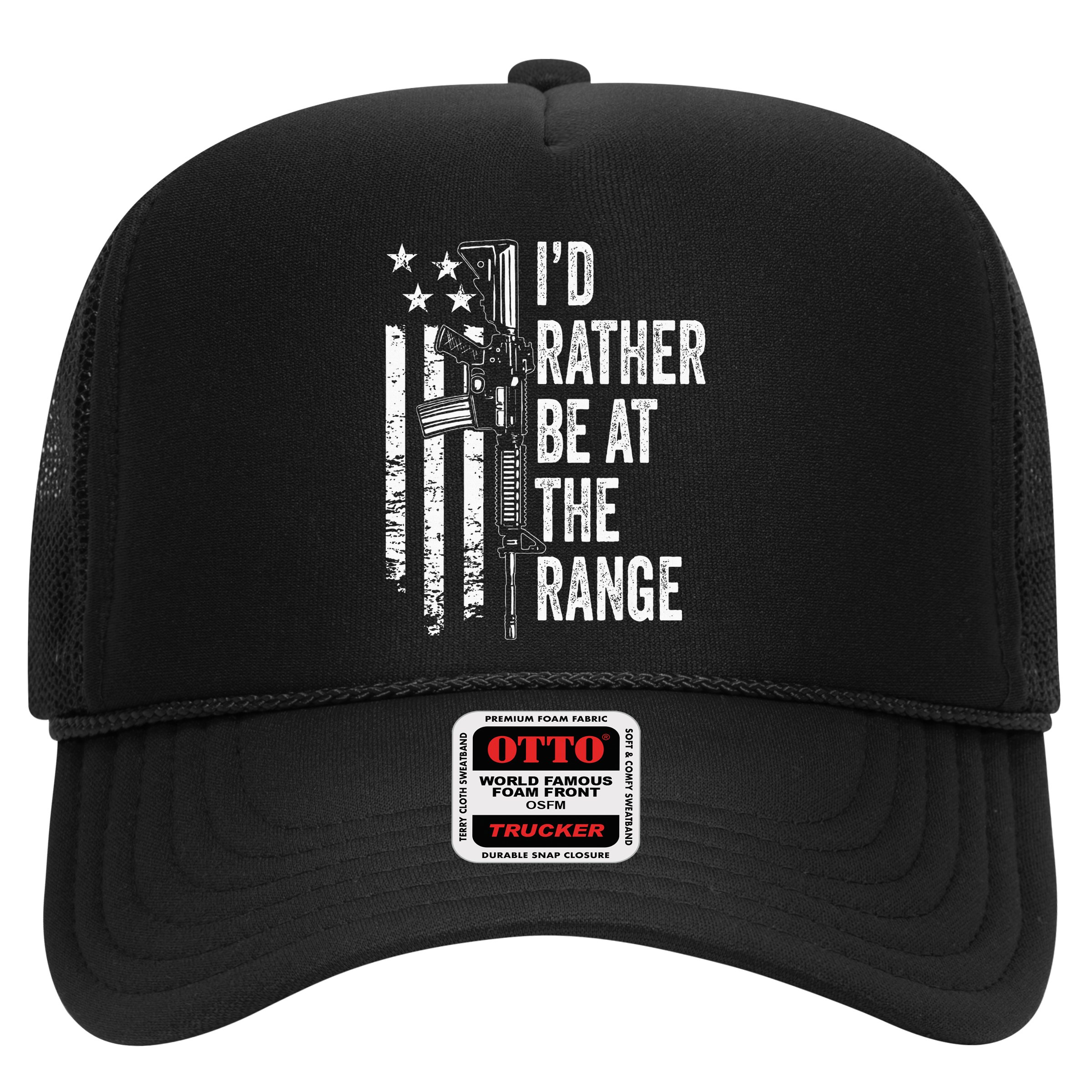 ID Rather Be At The Gun Range Usa Flag Funny Guns Joke Hat