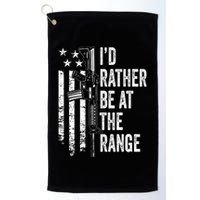 ID Rather Be At The Gun Range Usa Flag Funny Guns Joke Golf Towel
