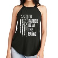 ID Rather Be At The Gun Range Usa Flag Funny Guns Joke Women's Perfect Tri Rocker Tank