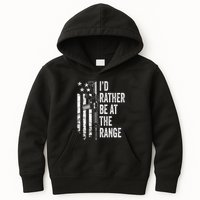 ID Rather Be At The Gun Range Usa Flag Funny Guns Joke Kids Hoodie