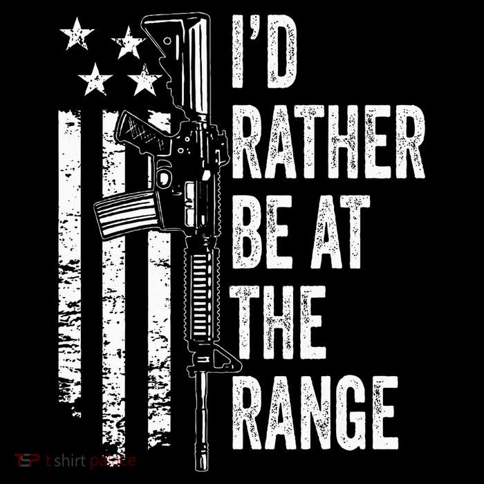 ID Rather Be At The Gun Range Usa Flag Funny Guns Joke Kids T-Shirt
